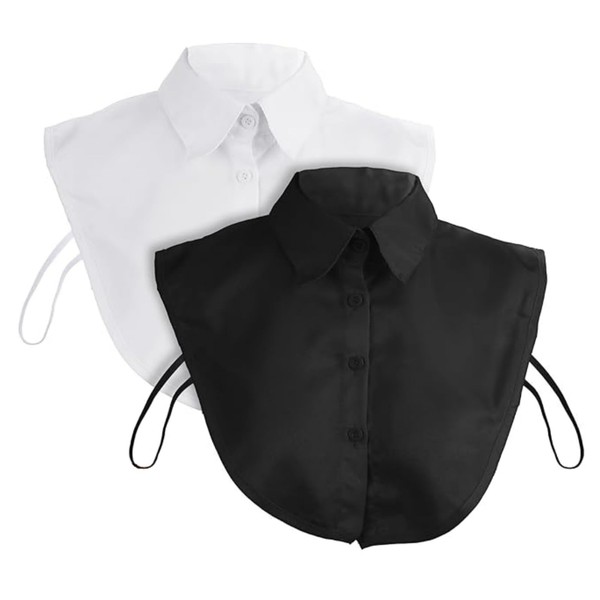 MIHURO 2 Pcs Collars for Women,White & Black Fake Collar,