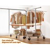 Raybee Heavy-Duty Clothes Rack, 117" W Rolling Rack with Wheels,