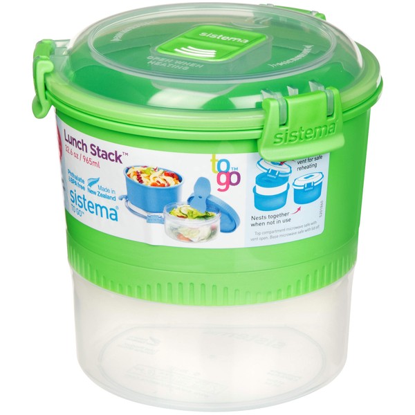 Sistema 965ml Lunch Stack to Go, 965 ml, Green