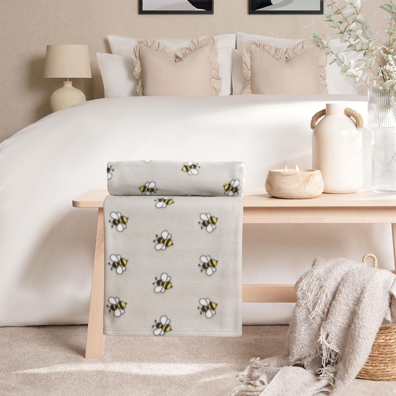 Dreamscene Bumble Bee Fleece Throw Blanket, Winter Warm Sofa Bed