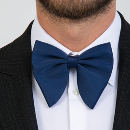 Pajarita para hombre, traje de esmoquin formal, clásico preatado sólido, longitud ajustable, corbata fácil de llevar, corbatín de boda, Azul marino, STANDART