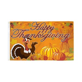 AZ FLAG - Happy Thanksgiving Turkey Flag - 2x3 Ft - 100D Polyester Thanksgiving Day Banner with Two Metal Grommets - Fade Resistant - Vivid Colors - 2' x 3' Feet - 90x60 Cm