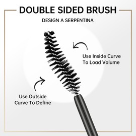 CATKIN Mascara, Mascara Waterproof Black for Length and Volume, with Panoramic Brush and Panorama Effect, Volume Million Lashes