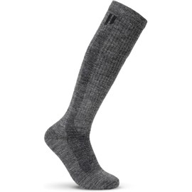 HOLLOW Alpaca Wide Compression Circulation Socks for Men and Women, Moisture Wicking Alpaca Wool Socks for Hiking, Running, Temperature Regulating & Comfortable (Large, Grey)