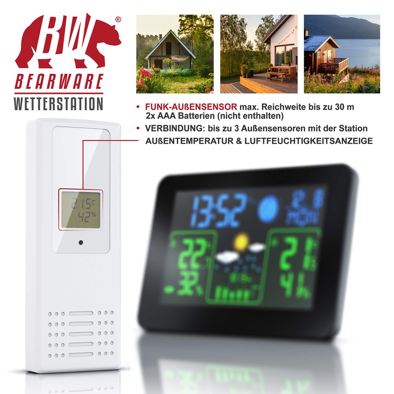 CSL, Wireless Weather Station with Colour Display and Outdoor Sensor,