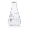 Erlenmeyer Flask, Globe Glass, 125mL, Narrow Mouth, Dual Graduations, 3.3