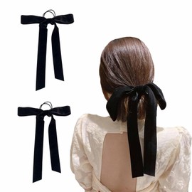 ALLVD Velvet Ribbon Filament Hair Ornament Elegant Simple Velvet Ribbon Black Ballet Style Ribbon Hair Ornament Wedding Graduation Ceremony Kindergarten Entrance Ceremonies Party