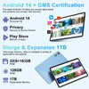 UJJ 2025 Android 14 Tablet 22GB RAM 128GB ROM 1TB