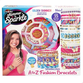 ColorBaby 47914 Shimmer N Sparkle Bracelet Making Kit Including Rhinestone Beads, Heishi Beads, Alphabet Beads, Colorful Threads, Toys for Girls, Gifts for Girls 8 Years