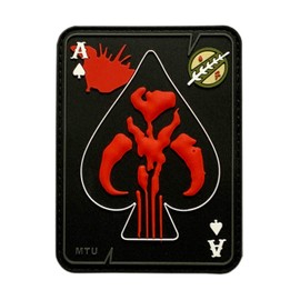 Mythosaur Skull Ace Spade Dead Card Patch (PVC Rubber- Hook Fastener Backing -BH7)