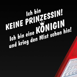 Car Sticker in your choice of color I'm No Princess. I am a Queen Crown 19 x 9 cm Car Sticker, matte white