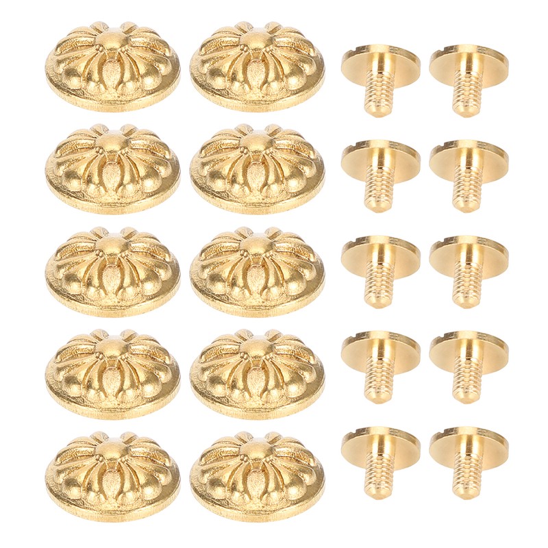 10 Sets Rivets Studs Screw 13mm Chrysanthemum Leathercraft Button Decoration