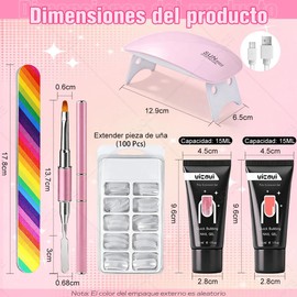 Kit Gel De Extención De Uñas Esmaltes Mate Cepillo Manicure