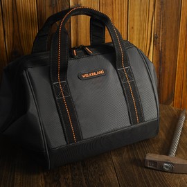 WELKINLAND 11-Inch Small tool bag, Heavy duty tool bag, Wide mouth tool bag, Drill bag, Wrench bag, Mini tool bag, Power tool bag, Car tool bag, Small utility bag, Tool pouch bag, Small tool bags