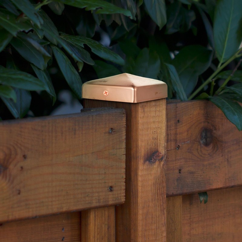 Tandefio 2 Pcs 3.5x3.5'' Solid Copper Post Caps 4x4 Fence