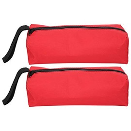 2 Uds Bolsa de Herramientas Portátil Pequeña, Práctica Bolsa Multifuncional con Cremallera, Organizador de Herramientas de Lona Gruesa, Caja de Herramientas Impermeable para Electricistas, Rojo