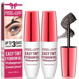2PCS Eyebrow Tattoo Gel Peel Off 【Waterproof】【Long-lasting】【Smudge Proof】BLack Eyebrow Gel for Women,DIY at Home,Christmas Day Gift Set​