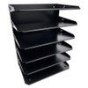 Huron Desktop Horizontal 6-Slot File Organizer, Black Steel