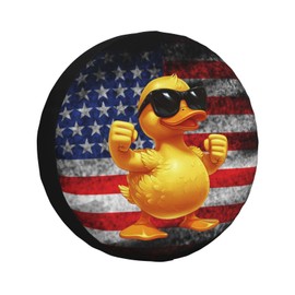 Funny Duck Spare Tire Cover Weatherproof Universal Wheel Protectors Cute Duck Wheel Covers for Rv Camper Travel Trailer SUV Truck 17 Inch