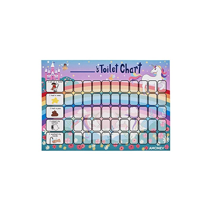 Amonev Unicorn Potty Training Reward Chart and Toilet Training Reward