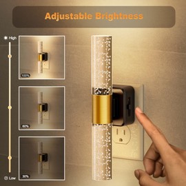 JandCase 180° Rotating Night Lights Plug into Wall, 3000K Soft Light LED NightLights, 0-100LM Adjustable Brightness, Plug in Night Light with Auto Light Sensor,for Bathroom,Hallway,Kitchen, Bedroom