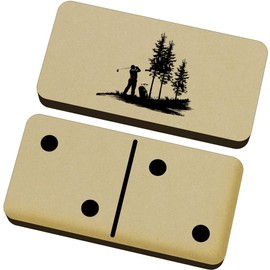 Azeeda 'Golfer Taking a Swing' Domino Set & Box (DM00047880)