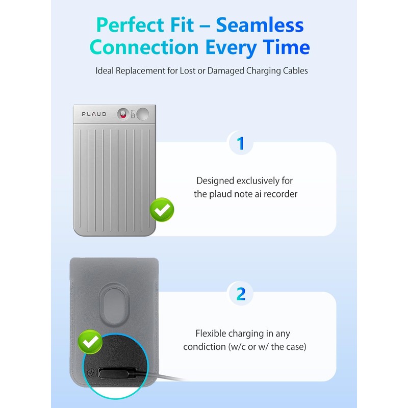 YANMONGI [2 Pack, USB-C+USB-A] Charger Cable Compatible with PLAUD Note