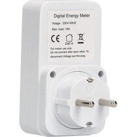 as - Schwabe Energy Cost Meter to Reduce Energy Consumption - 4-Digit Display - Power Consumption Meter - Electricity Meter for Socket - 230 V/16 A - IP20, 24052