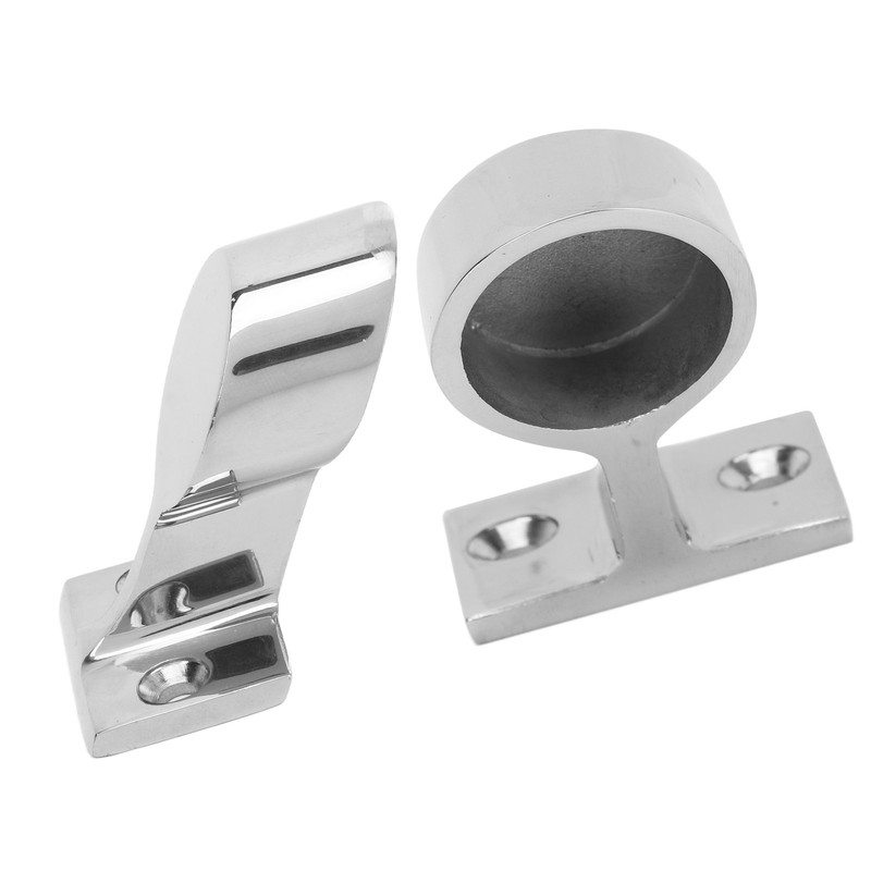 2PCS Stanchion Hand Rail Fitting 316 Stainless Steel Mirror Polishing