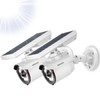 OOSSXX Solar Powered Outdoor Wireless Fake Camera Wire Free Solar