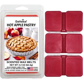 Thanksgiving Wax Melts Soy Blend Fall Wax Melts Wax Cubes Strong Scent Melt - Warm Apple Pie Wax Melts Fall Scents, Fall Scented Wax Melts Apple, Food Wax Melts (6 Cubes, 2.2 oz - Hot Apple Pastry)