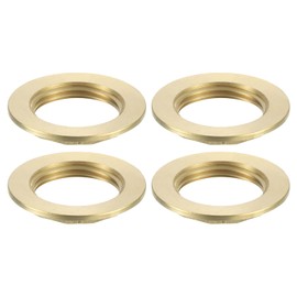 sourcing map G1 Pipe Fitting Hex Flange Lock Nut Locknut Female Threaded Fastening Thin Nut for Plumbing, Brass 4Pcs