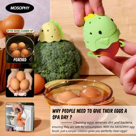 MOSOPHY Silicone Egg Washer - Cute Dinosaur Egg Cleaner for Fresh Eggs, Fruits & Veggies, Ideal for Homesteaders, Backyard Chickens & Egg Collectors | MOSOPHY