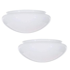 Aspen Creative 23606-02, 6" White Opal Mushroom Glass Shade For Ceiling Fixture, 6" Dia x 4" H/Fitter 5-1/2", 2 Pack