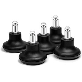 Namvo 5pcs Office Chair Bell Glides 2 Inch, Replacement Stopper Swivel Caster Wheels High Profile Stool Bell Glides (Black)