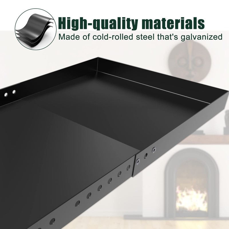 Flehomo Adjustable Fireplace Tray, Expandable Ash Pan for Ash Collection,