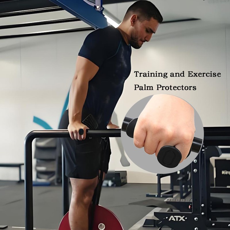 Gym Hand Grips，Ergonomic Rubber Hand Protector Gloves for Weight Lifting，Anti-Slip