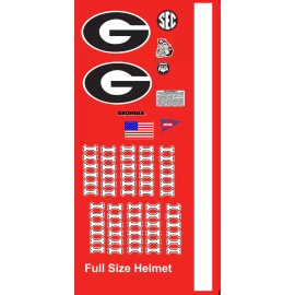 GEORGIA BULLDOGS Football Helmet Decals One (1) Set Full Size Convex 8 mil