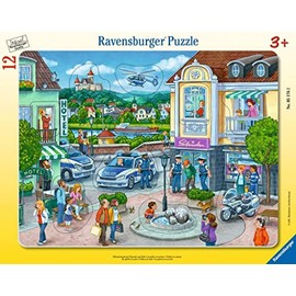 Ravensburger Children's Puzzle - 05176 Police Operation with Hannah and Erik - Frame Puzzle for Children from 3 Years, with 12 Pieces