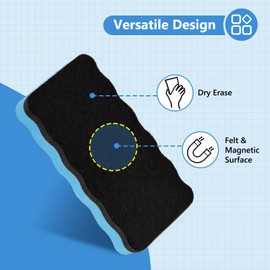 WALGLASS Magnetic Dry Erase Eraser, White Board Felt Eraser for Office, School and Home, Magnetic Eraser for Fridge Calendar, 1 Pack