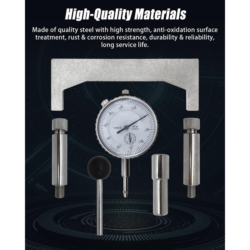 GLEXQLAO Fuel Injection Pump Timing Gauge Kit, 7 Pcs Static