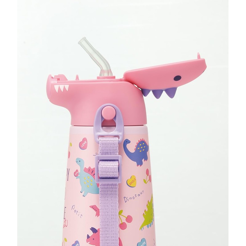 Skater SSH4D-A 3D Stainless Steel Straw Water Bottle, 12.5 fl