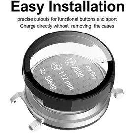 Accdeny [2-Pack Case with Tempered Glass Screen Protector Compatible for Garmin Lily 2, 9H Hardness 360° All-Round Protective Ultra Thin Protective PC Case Black transparent