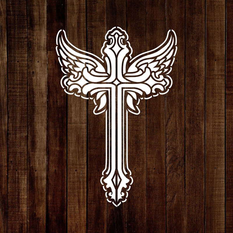MAGJUCHE Cross Stencil 6 Inches, Reusable Cross Stencil for Painting