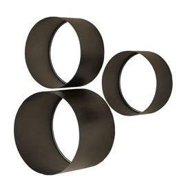 Touch of Class Alcina Gunmetal Metal Cylinder Wall Storage Cubbies - Set of 3 - Shelves for Bathroom, Kitchen, Bedroom, Office - Circle Shelf Design - Unique, Modern Style - Versatile