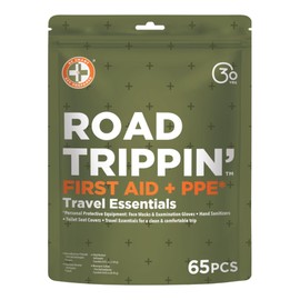 Be Smart Get Prepared Road Trippin’ Travel Essentials Kit - 65 Pieces - Designed for Camping, Hiking, Running, Fishing, Boating, Travel & Outdoor Activities - Compact & Portable
