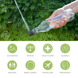 CuloClean 2pcs Portable Bidet for Toilet, Travel, or Camping. Compatible with Every Bottle. Discreet, Ecological, Mini, Elderly, Sprayer, Bio, Personal, Handheld, Backcountry Bidet.