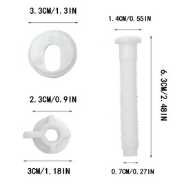 4Pcs Plastic Toilet Seat Hinge Bolts and Nuts Replacement Kit for Top Mount Toilet Seat Hinges
