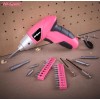 Hi-Spec Electric Screwdriver 27pcs 3.6V Pink USB Small Power Rechargerable