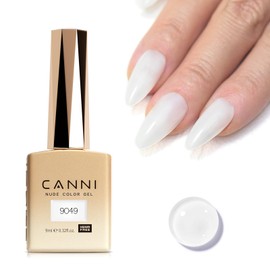 CANNI Milky White Gel Nail Polish, 1 Pcs Milky White Gel Polish Translucent Jelly Neutral Color Soak Off LED Nail Gel Polish Set Nail Art Starter Manicure Salon DIY at Home